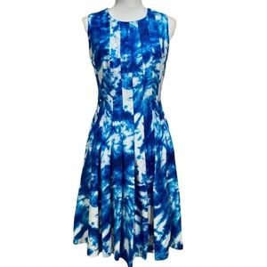 CALVIN  KLEIN  Refreshing Tie Dye Fit & Flare Dress. Size 8
